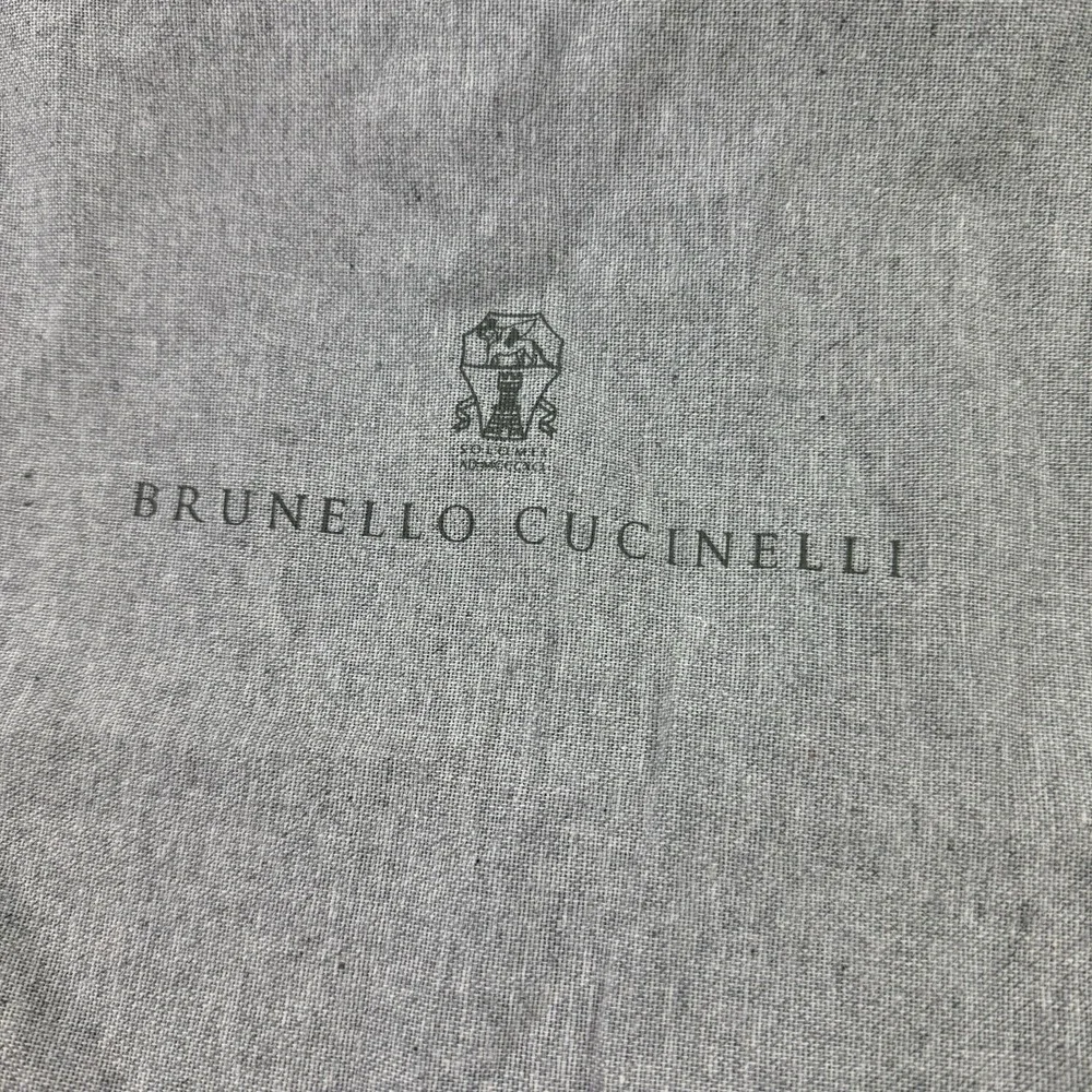 Brunello Cucinelli Gray Cotton‎ Ribbon Ties Scarf Travel Bag 13x17